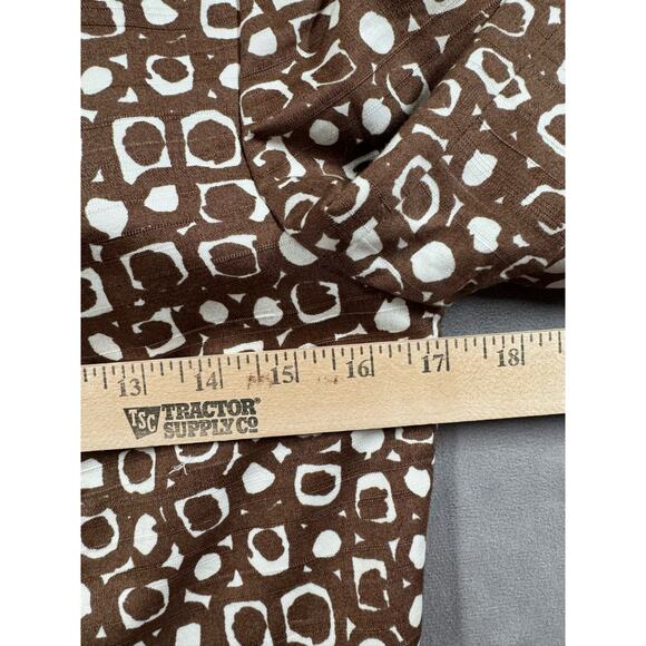 Lafayette 148 Blazer Women's Size 4 Brown Ivory Jacket 3/4 Sleeve Button Cotton - Picture 3 of 11